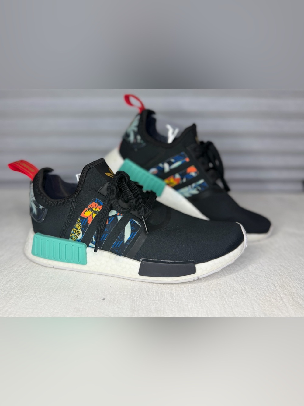 Women’s Adidas NMD R1 x HER Studio London Athletic Shoe Teal & Floral Accents/10